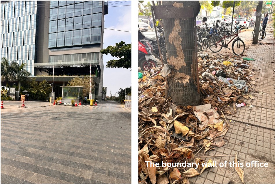 Office gate vs dirty boundary wall